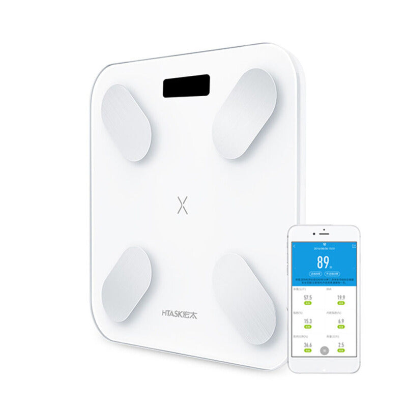 Bluetooth Body Fat Bathroom Weighing Scale - White