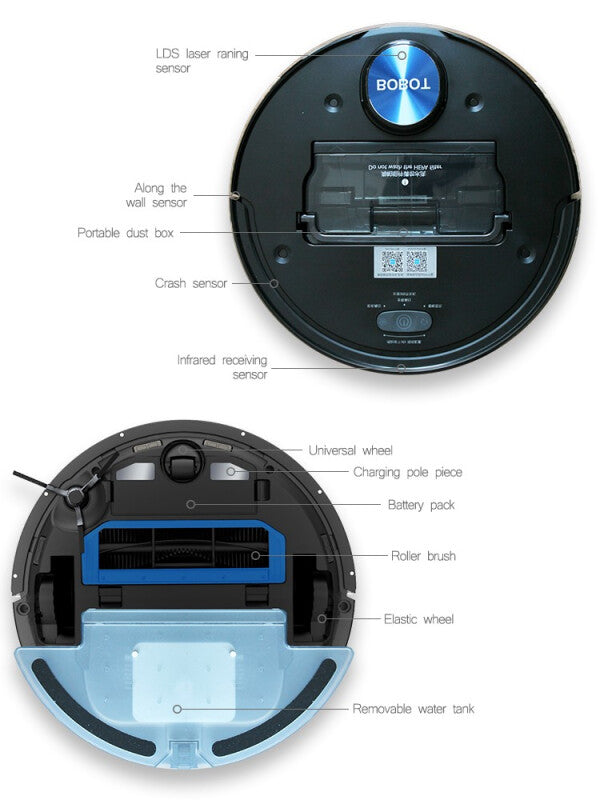 Bobot Robot Vacuum Cleaner - Black