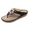 Bohemian Beaded Beach Sandals - Black