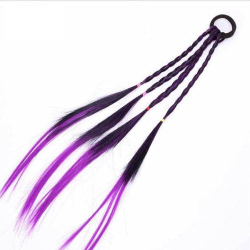 Boho Style Fashionable Braided Hair Accessories - Purple