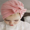 Bowknot Cotton Beanie Cap - Pink