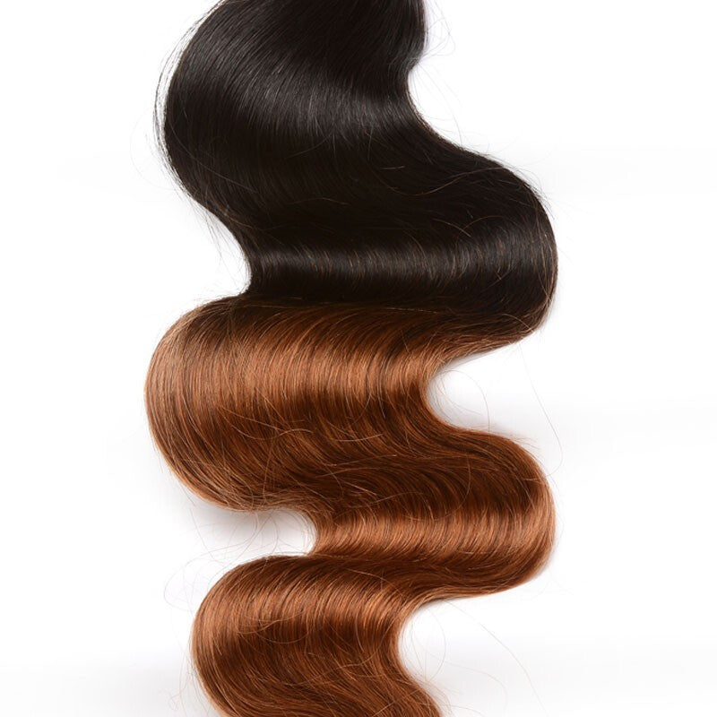 Brazilian Ombre Human Hair Weave - Brown Black