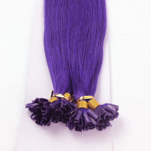 Brazilian Remy Fusion Hair Extensions - Purple