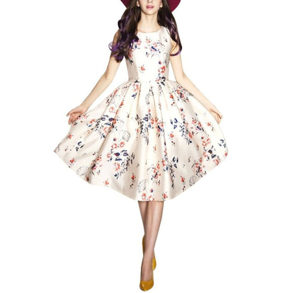 Buenos Ninos Vintage Floral Dress - Beige