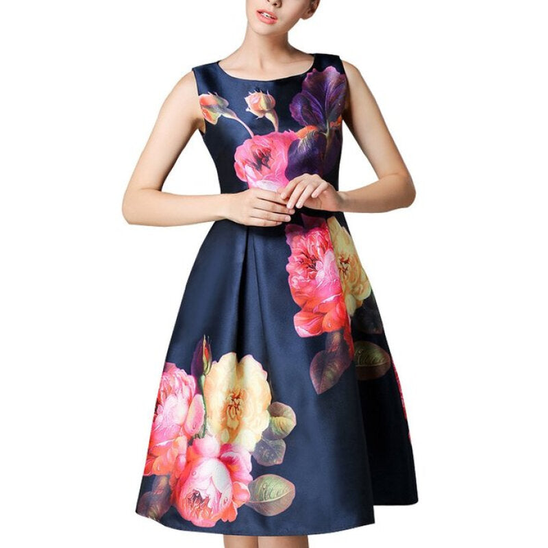 Buenos Ninos Vintage Floral Dress - Purplish Blue