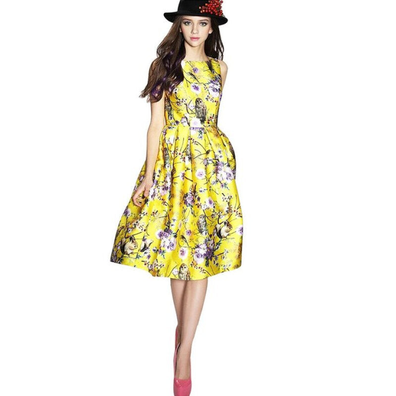 Buenos Ninos Vintage Floral Dress - Yellow