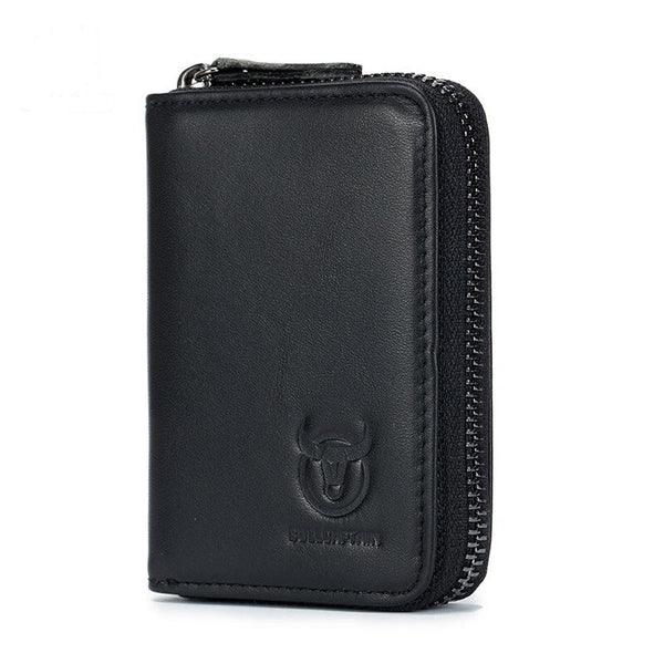 Bullcaptain Leather ID & Card Holder - Black