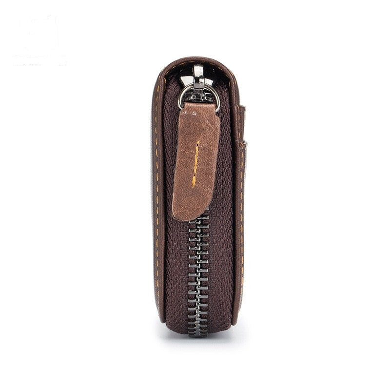 Bullcaptain Leather ID & Card Holder - Brown