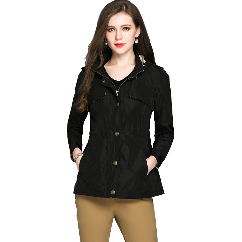 Burdully Hooded Jackets Coat Outwear - Black