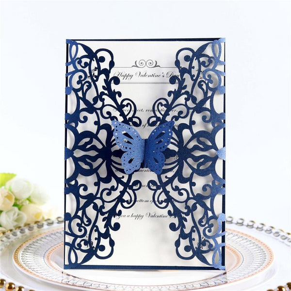 Butterfly Greeting Card Cover - Blue