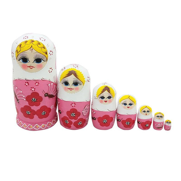 Butterfly Russian Nesting Dolls - Pink