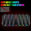 Motospeed CK96 104 Key USB لوحة مفاتيح ميكانيكية بإضاءة خلفية سلكية + ماوس ألعاب USB بصري سلكي V30