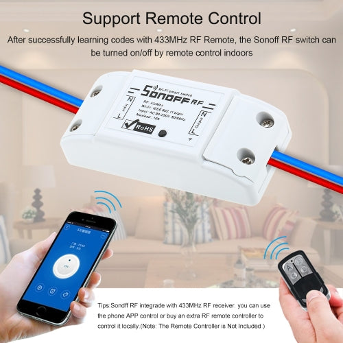 SONOFF RF 2pcs Wifi Switch RF 433MHz Works with Alexa for Google Home