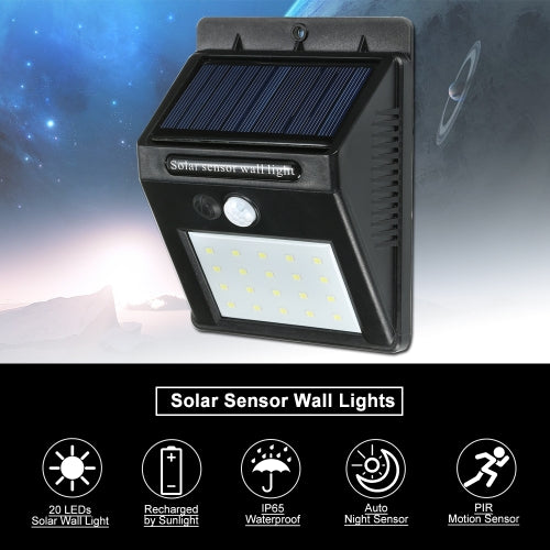 20 LED Solar Sensor Waterproof  Wall Lights