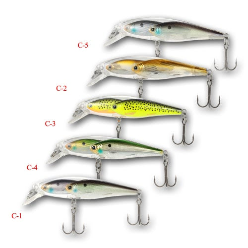 5pcs Group Fish Lures Minnow Lure Floating SwimBait Hard Plastic 3d Fish Eye