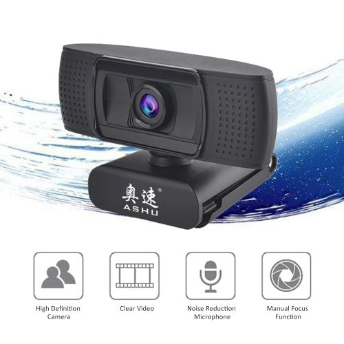 ASHU 1920x1080P High Definition Video Webcam with Noise Reduction Mic Web Cam