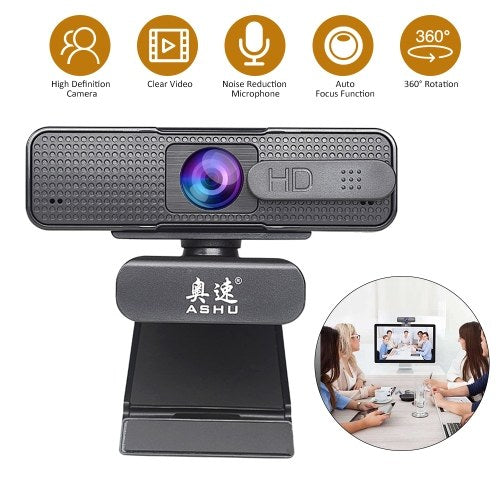 ASHU 1920x1080P High Definition Video Webcam with Double Noise Reduction Mic