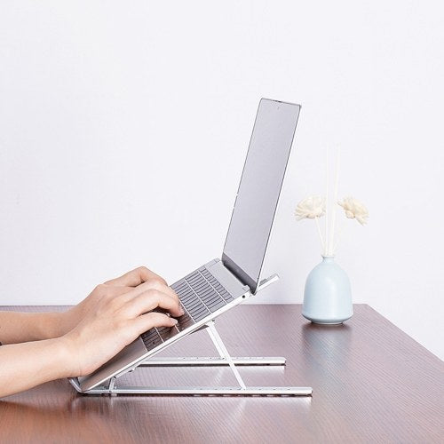 Laptop Stand Ultra-thin Notebook Support Holder 7-Level Adjustable Height Foldable Computer Holders Desk Dock Bracket for Laptop Tablet PC