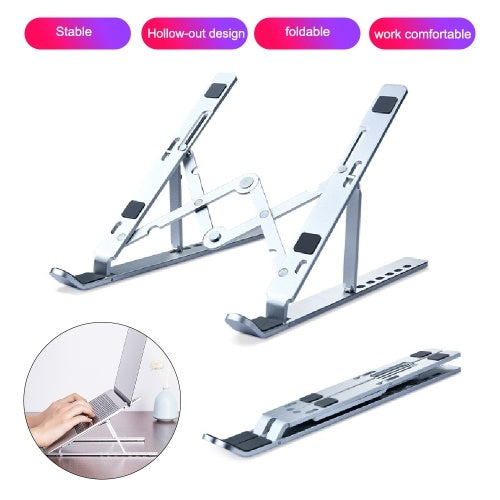 Laptop Stand Ultra-thin Notebook Support Holder 7-Level Adjustable Height Foldable Computer Holders Desk Dock Bracket for Laptop Tablet PC