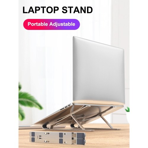 Laptop Stand Ultra-thin Notebook Support Holder 7-Level Adjustable Height Foldable Computer Holders Desk Dock Bracket for Laptop Tablet PC