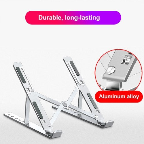 Laptop Stand 6-Level Adjustable Height Computer Holder Bracket Portable Foldable Bendable Non-slip Notebook Holders for Home Office Student