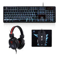 Gaming Keyboard Mouse Headset Set Wired Three-color Backlight Keyboard Colorful LED Breathing Light Mouse Gaming Headset Combo