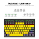 Magic-Refiner MK13 Wired Mechanical Keyboard 104 Keys Mixed Light Gaming Keyboard with Mechanical Blue Switch Black&Yellow