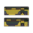 Magic-Refiner MK13 Wired Mechanical Keyboard 104 Keys Mixed Light Gaming Keyboard with Mechanical Blue Switch Black&Yellow