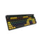 Magic-Refiner MK13 Wired Mechanical Keyboard 104 Keys Mixed Light Gaming Keyboard with Mechanical Blue Switch Black&Yellow