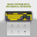 Magic-Refiner MK13 Wired Mechanical Keyboard 104 Keys Mixed Light Gaming Keyboard with Mechanical Blue Switch Black&Yellow