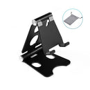 Adjustable Folding Phone Tablet Stand Desktop Bracket Portable Aluminum Alloy Mobile Phone Tablet Universal Stand Black