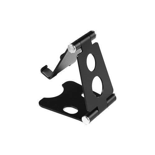 Adjustable Folding Phone Tablet Stand Desktop Bracket Portable Aluminum Alloy Mobile Phone Tablet Universal Stand Black