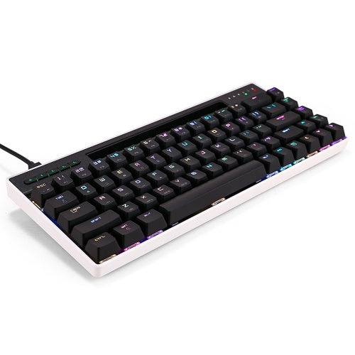 Magic-Refiner MK16 Mechanical Keyboard BT Wired Dual Mode Keyboard 68 Keys RGB Gaming Keyboard with Mechanical Blue Switch Black