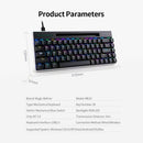 Magic-Refiner MK16 Mechanical Keyboard BT Wired Dual Mode Keyboard 68 Keys RGB Gaming Keyboard with Mechanical Blue Switch Black