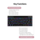 Magic-Refiner MK16 Mechanical Keyboard BT Wired Dual Mode Keyboard 68 Keys RGB Gaming Keyboard with Mechanical Blue Switch Black