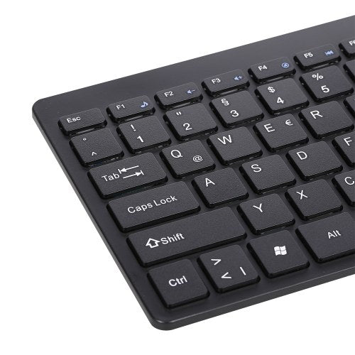 2.4G Wireless Keyboard Ultra-thin Wireless Keyboard Mute Keyboard 95 Keys Wireless Keyboard for PC Laptop Black German