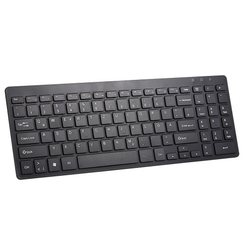 2.4G Wireless Keyboard Ultra-thin Wireless Keyboard Mute Keyboard 95 Keys Wireless Keyboard for PC Laptop Black German