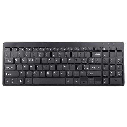 2.4G Wireless Keyboard Ultra-thin Wireless Keyboard Mute Keyboard 95 Keys Wireless Keyboard for PC Laptop Black German