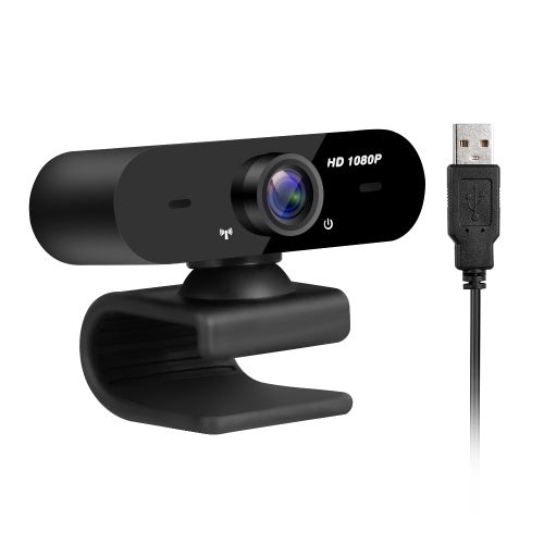 1080P Webcam High Definition Manual Focus USB Web Camera with Noise Isolating Microphone for Laptop/PC