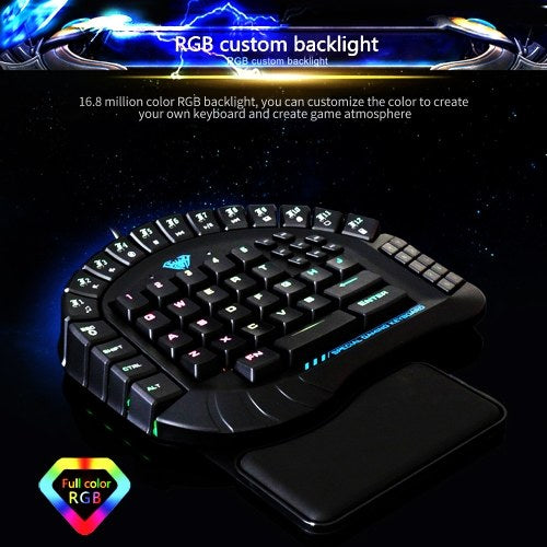 AULA Mechanical Keyboard Control 60 Keys Single Hand Gaming Keyboard