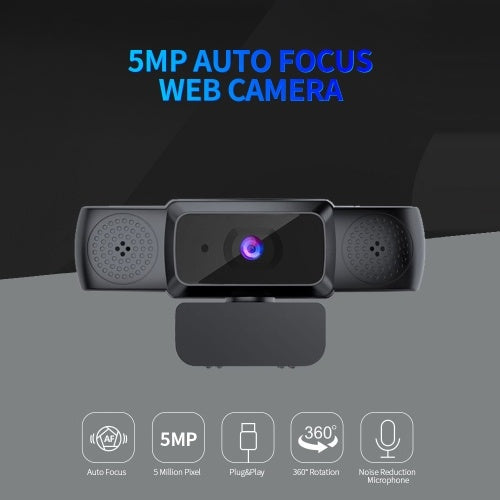 5MP Auto Focus Web Camera Drive-free Computer Camera USB Webcam