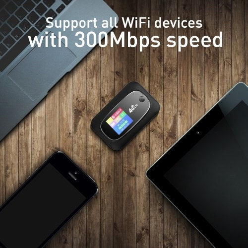 4G LTE CAT4 150Mbps موبايل واي فاي نقطة اتصال محمولة واي فاي لاسلكي واي فاي راوتر محمول مع فتحة لبطاقة SIM أسود