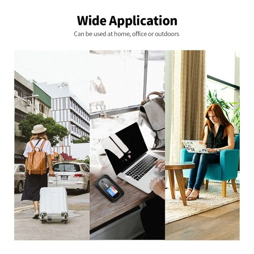 4G LTE CAT4 150Mbps Mobile WiFi Portable Hotspot Portable WiFi Wireless Wifi Router Portable Router with SIM Card Slot Black