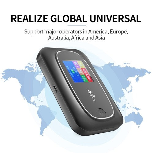 4G LTE CAT4 150Mbps Mobile WiFi Portable Hotspot Portable WiFi Wireless Wifi Router Portable Router with SIM Card Slot Black