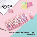 Mofii Honey Keyboard Mouse Combo Wireless 2.4G Mixed Color 83 Key Mini Keyboard Mouse Set with Honeycomb Key Caps for Girl Pink