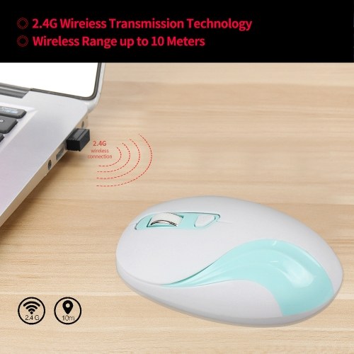 YWYT G833 2.4GHz Wireless Mouse 2000DPI Optical Mouse Ergonomic Wireless Mouse Portable Mice for Desktop Computer Laptop