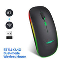 YWYT G852 BT5.1 2.4G Dual Mode Wireless Mouse Portable Mute Mouse Ergonomic Mice Optical Mouse 1600DPI