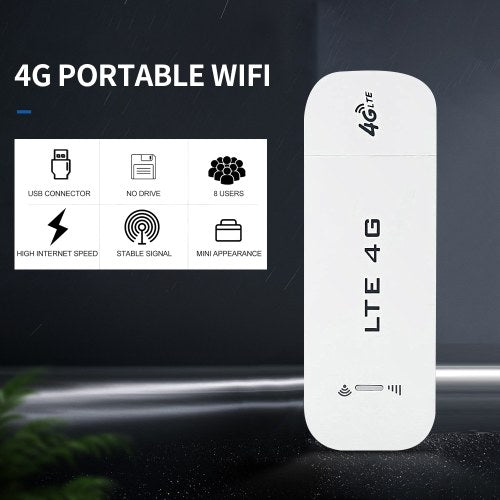 4G LTE Portable WiFi USB Mini Router 150M Mini USB WiFi Dongle High Speed Plug and Play Support Card Reader Mode EU Version