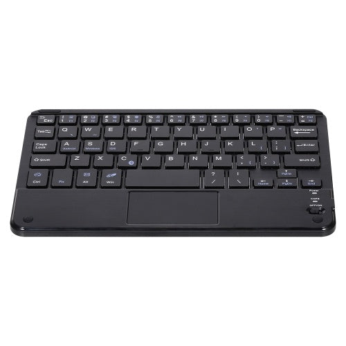 Wireless BT 3.0 Keyboard 59 Keys Ultra-slim Mini BT Keyboard with Touch Pad Support Android Windows iOS System for Laptop Phone Tablet Black