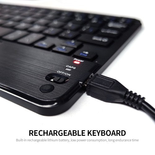 Wireless BT 3.0 Keyboard 59 Keys Ultra-slim Mini BT Keyboard with Touch Pad Support Android Windows iOS System for Laptop Phone Tablet Black